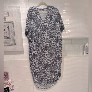 Michael Stars Leopard Caftan Midi Dress Swim Cover Up Beach Lounge XS/S NEW